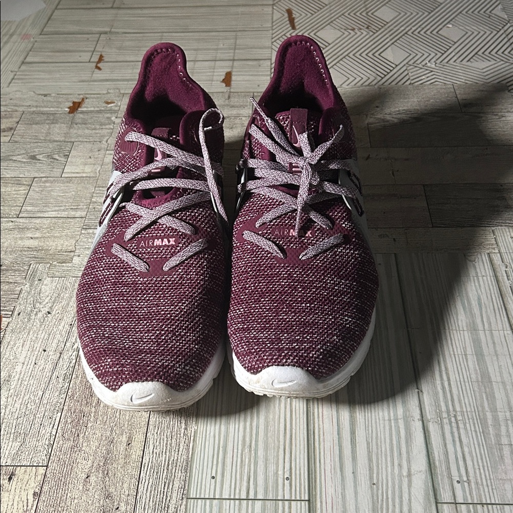 Nike Air Max Maroon and White Sneakers